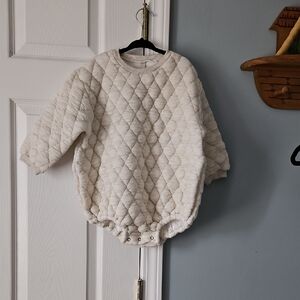 Quilted Cream Kids Romper
